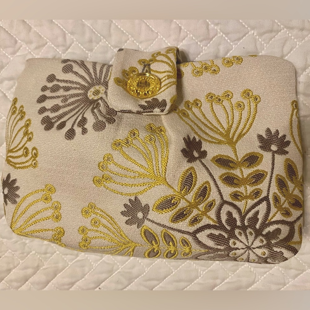 Reconstructed Soul handmade clutch with button detail, NWOT (never used)